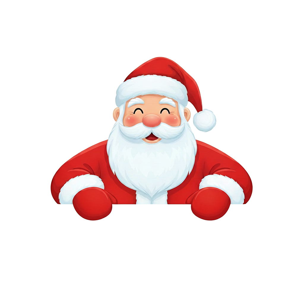 Santa peeking over the edge